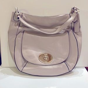 🌺 COACH 34656 🌺 CHALK SMOOTH LEATHER CIRCLE HOBO